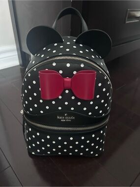 ♠️ kate spade x Disney Black Polka Dot Mini Backpack with Red Bow